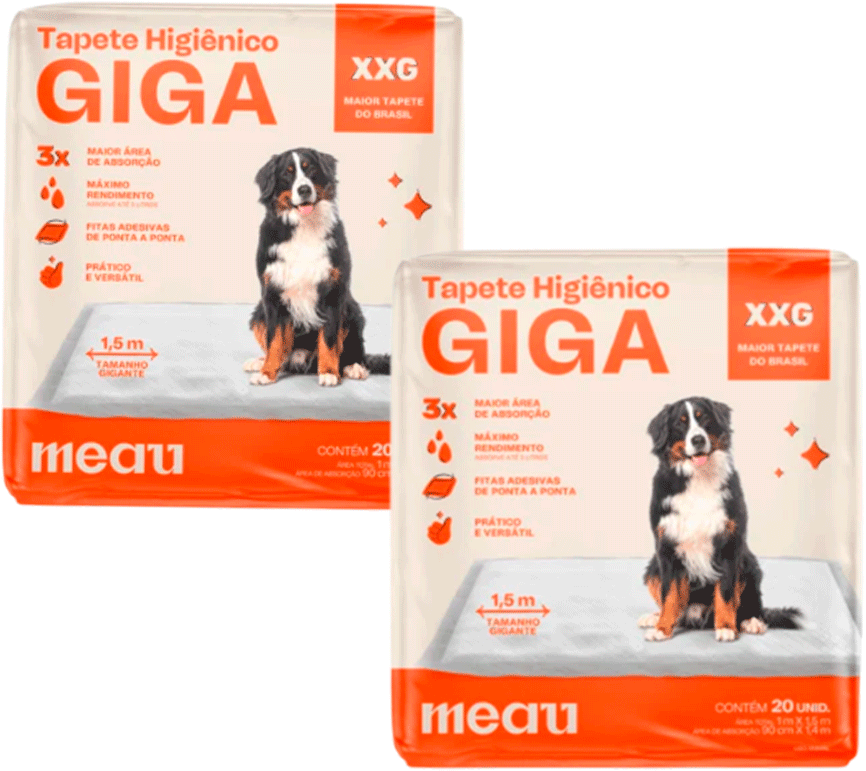 Tapete Higiênico Giga Meau para Cães - 40 Unidades (2 pacotes de 20 unidades)