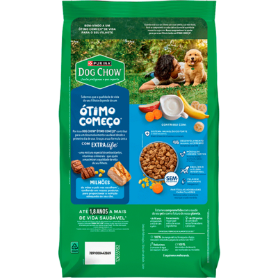 Ração Seca Purina Dog Chow Ótimo Começo para Cães Filhotes Porte Médio e Grande Sabor Carne Frango e Arroz