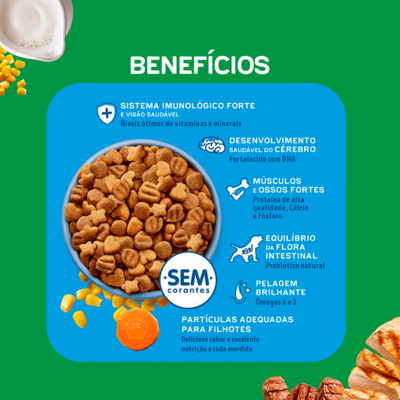 Ração Seca Purina Dog Chow Ótimo Começo para Cães Filhotes Porte Médio e Grande Sabor Carne Frango e Arroz
