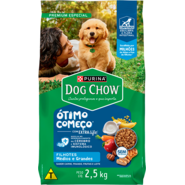 Ração Seca Purina Dog Chow Ótimo Começo para Cães Filhotes Porte Médio e Grande Sabor Carne Frango e Arroz - 2,5Kg