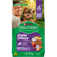 Ração Seca Purina Dog Chow Ótimo Começo para Cães Filhotes Porte Mini e Pequeno Sabor Carne Frango e Arroz - 2,5Kg
