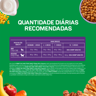 Ração Seca Purina Dog Chow Ótimo Começo para Cães Filhotes Porte Mini e Pequeno Sabor Carne Frango e Arroz