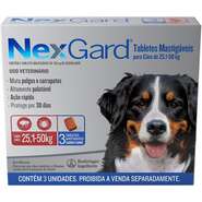 Antipulgas e Carrapatos NexGard 136 mg para Cães de 25,1 a 50Kg - 3 Tabletes