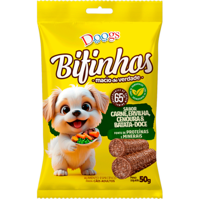 Bifinhos Doogs para Cães Adultos sabor Carne e Vegetais