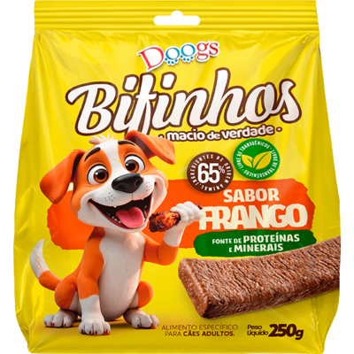 Bifinhos Doogs para Cães Adultos sabor Frango