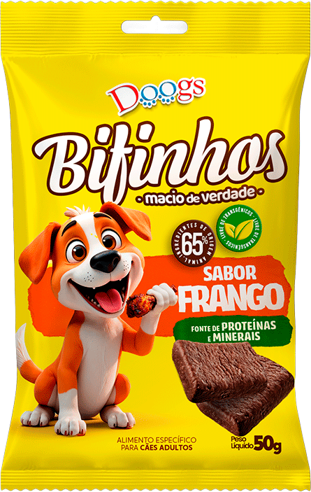 Bifinhos Doogs para Cães Adultos sabor Frango - 50 g