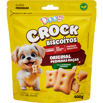 Biscoito Crock Doogs Original para Cães Adultos Raças Pequenas