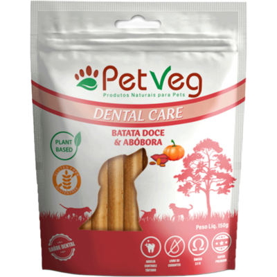 Petisco PetVegan Dental Care para Cães Sabor Batata Doce e Abóbora