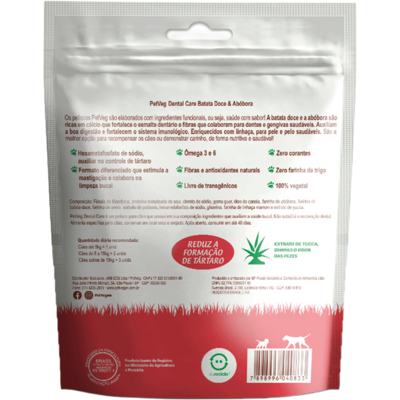 Petisco PetVegan Dental Care para Cães Sabor Batata Doce e Abóbora