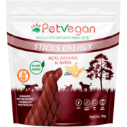 Sticks PetVegan Energy para Cães Sabor Açaí, Banana e Aveia - 150 g