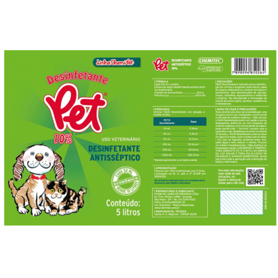 Desinfetante Pet Chemitec - 1 L