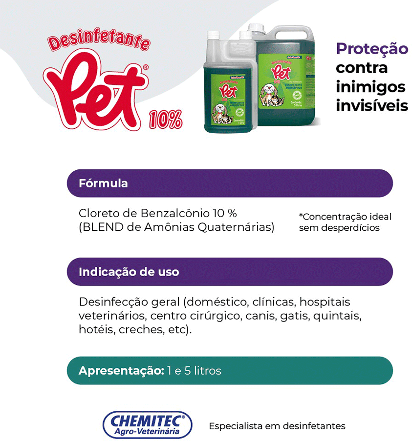 Desinfetante Pet Chemitec - 5 Litros
