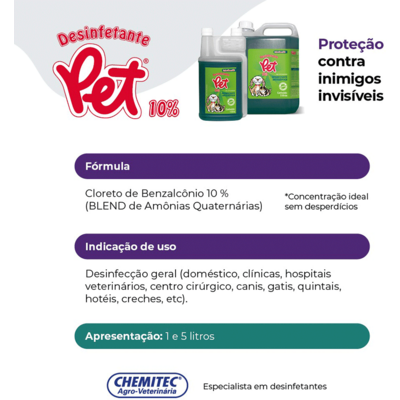 Desinfetante Pet Chemitec - 5 L