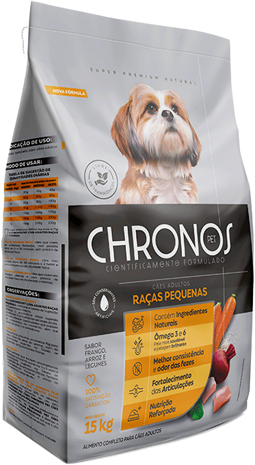 Ração Seca Chronos Pet para Cães Adultos Raças Pequenas Sabor Frango - 15Kg