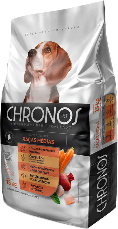 Ração Seca Chronos Pet para Cães Adultos Raças Médias Sabor Frango - 15Kg