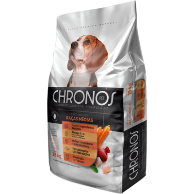 Ração Seca Chronos Pet para Cães Adultos Raças Médias Sabor Frango