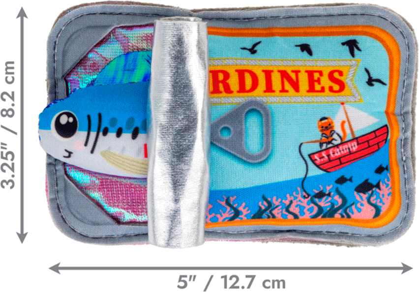 Brinquedo Pelúcia Kong para Gatos Crackles Sardinha - Tam. Único