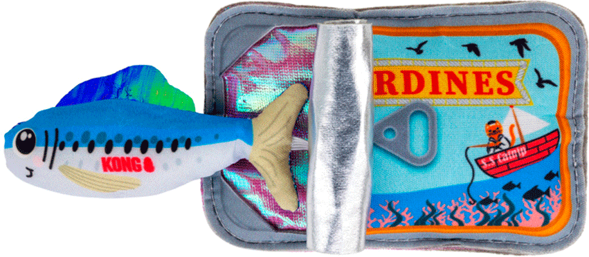 Brinquedo Pelúcia Kong para Gatos Crackles Sardinha - Tam. Único
