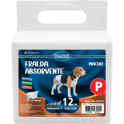 Fralda Absorvente Chalesco Macho para Cães