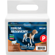 Fralda Absorvente Chalesco Macho para Cães - Tam. P