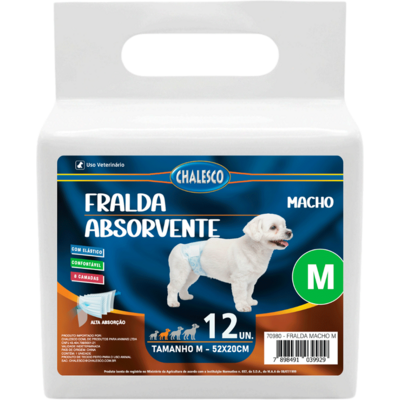 Fralda Absorvente Chalesco Macho para Cães