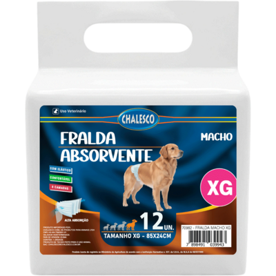 Fralda Absorvente Chalesco Macho para Cães
