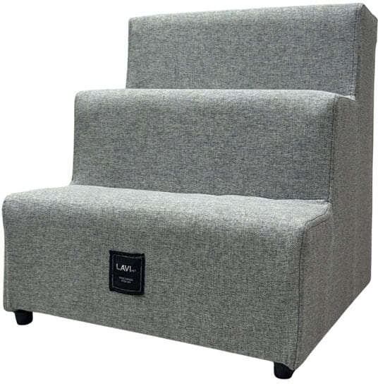 Escada Lavi Pet Anti-derrapante 3 Andares para Cães e Gatos Cinza - Tam. Único