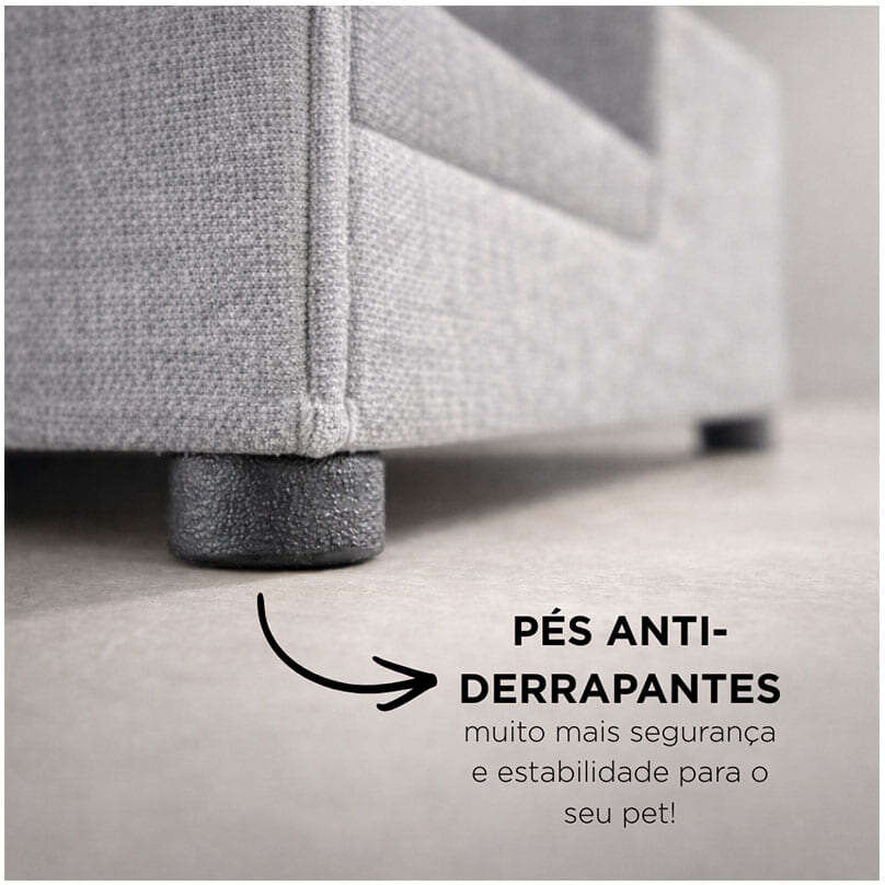 Escada Lavi Pet Anti-derrapante 3 Andares para Cães e Gatos Cinza - Tam. Único