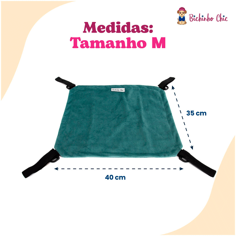 Rede Bichinho Chic Verde para Gatos - Tam. M