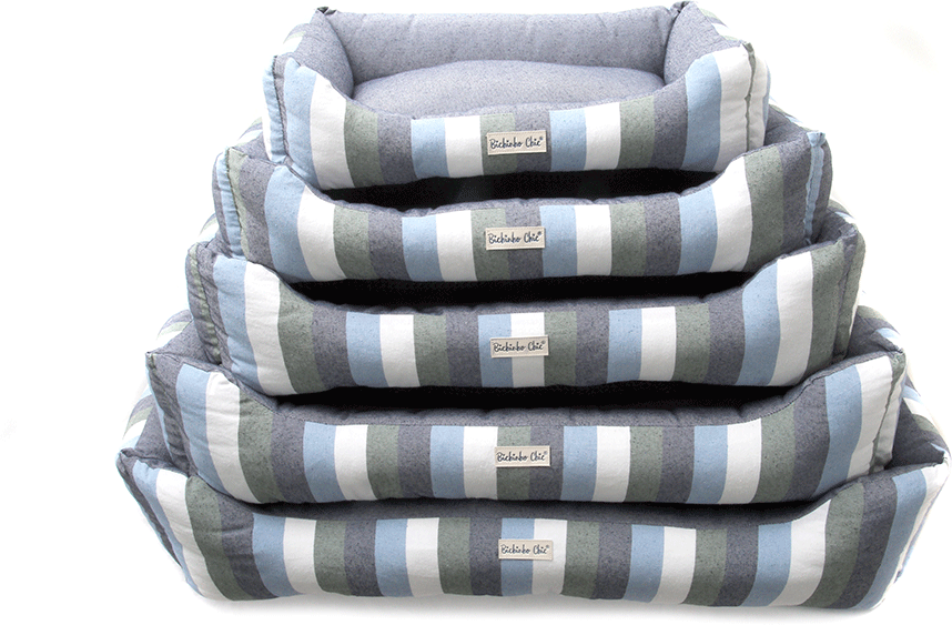 Cama Retangular Bichinho Chic Eco Azul para Cães e Gatos - Tam. EGG