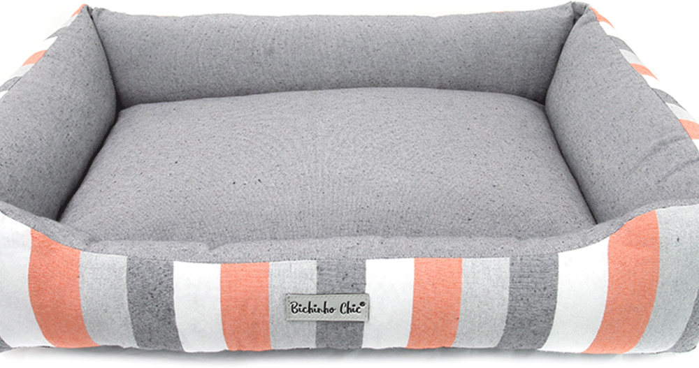 Cama Retangular Bichinho Chic Eco Laranja para Cães e Gatos - Tam. GG