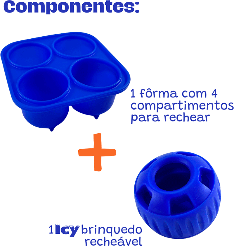 Brinquedo Recheável Fuzzie Icy KIT para Cães - Tam. Único