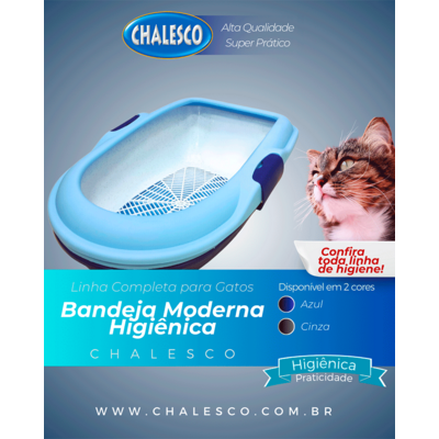 Bandeja Higienica Chalesco Moderna Azul para Gatos