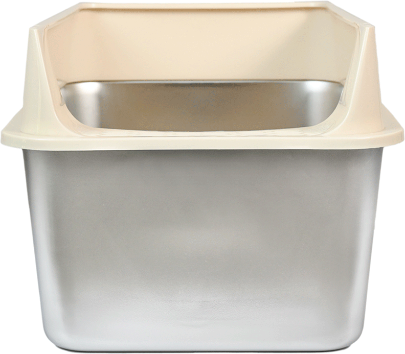 Caixa de Areia Meau Inox com Soleira para Gatos - Tam. G