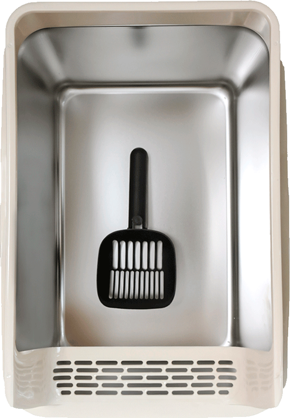 Caixa de Areia Meau Inox com Soleira para Gatos - Tam. G