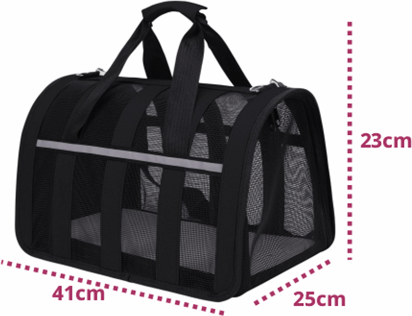 Mala de Transporte Animalissimo Preto para Cães e Gatos - Tam. M