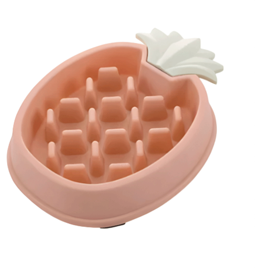 Comedouro Lento Animalissimo Abacaxi Rosa para Cães - Tam. Único