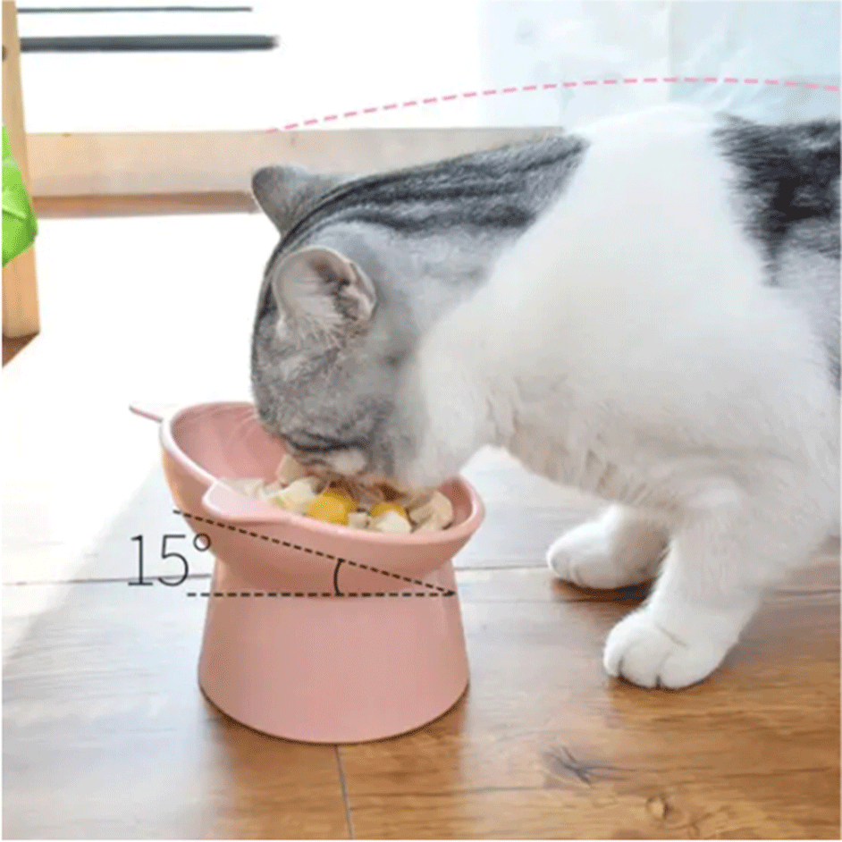 Comedouro Alto Animalissimo Gatinho Rosa para Gatos - Tam. Único