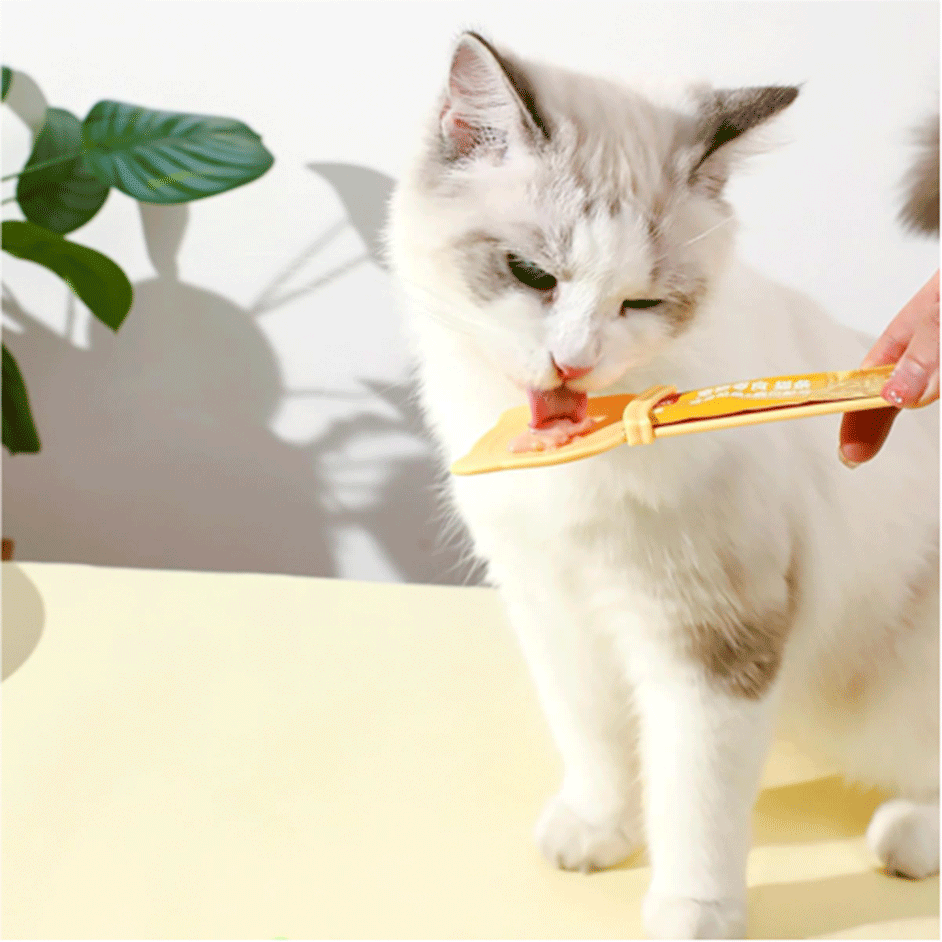 Colher Espremedora de Sachês Animalissimo Amarelo para Gatos - Tam. Único