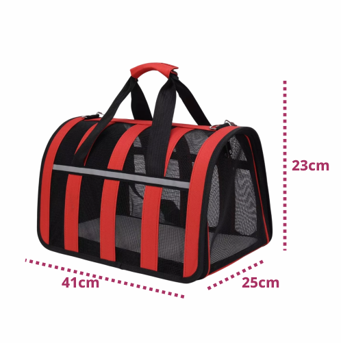 Mala de Transporte Animalissimo Vermelho para Cães e Gatos - Tam. M