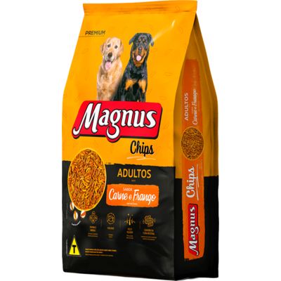 Ração Seca Magnus Chips Carne e Frango para Cães Adultos