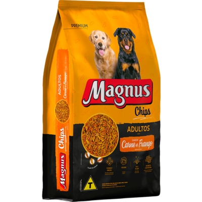 Ração Seca Magnus Chips Carne e Frango para Cães Adultos