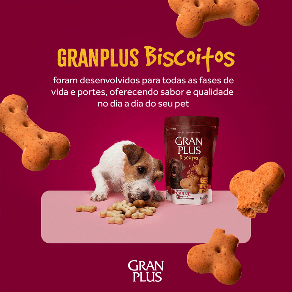 Biscoito GranPlus para Cães Adultos Sabor Frango - 300 g