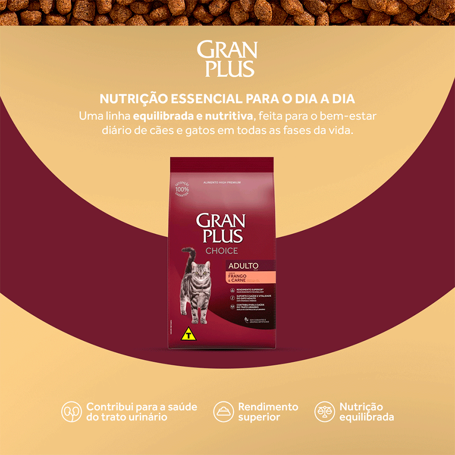 Ração GranPlus Choice Frango e Carne para Gatos Filhotes - 10,1Kg