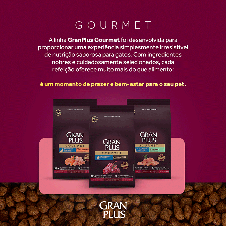 Ração Seca GranPlus Gourmet Salmão & Frango para Gatos Filhotes - 3Kg