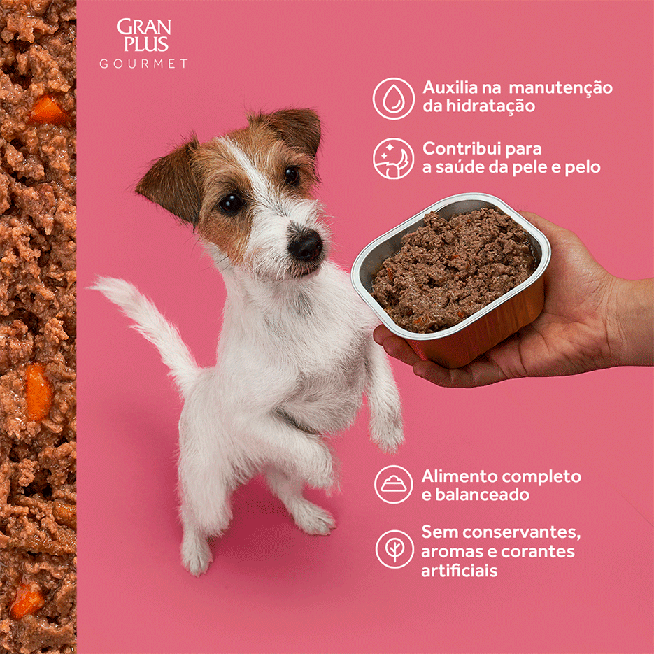 Ração Úmida GranPlus Gourmet Patê Ovelha para Cães Adultos - 300 g