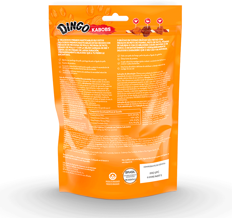 Petisco Kadi Kabob 3 Sabores para Cães - 5 Unidades