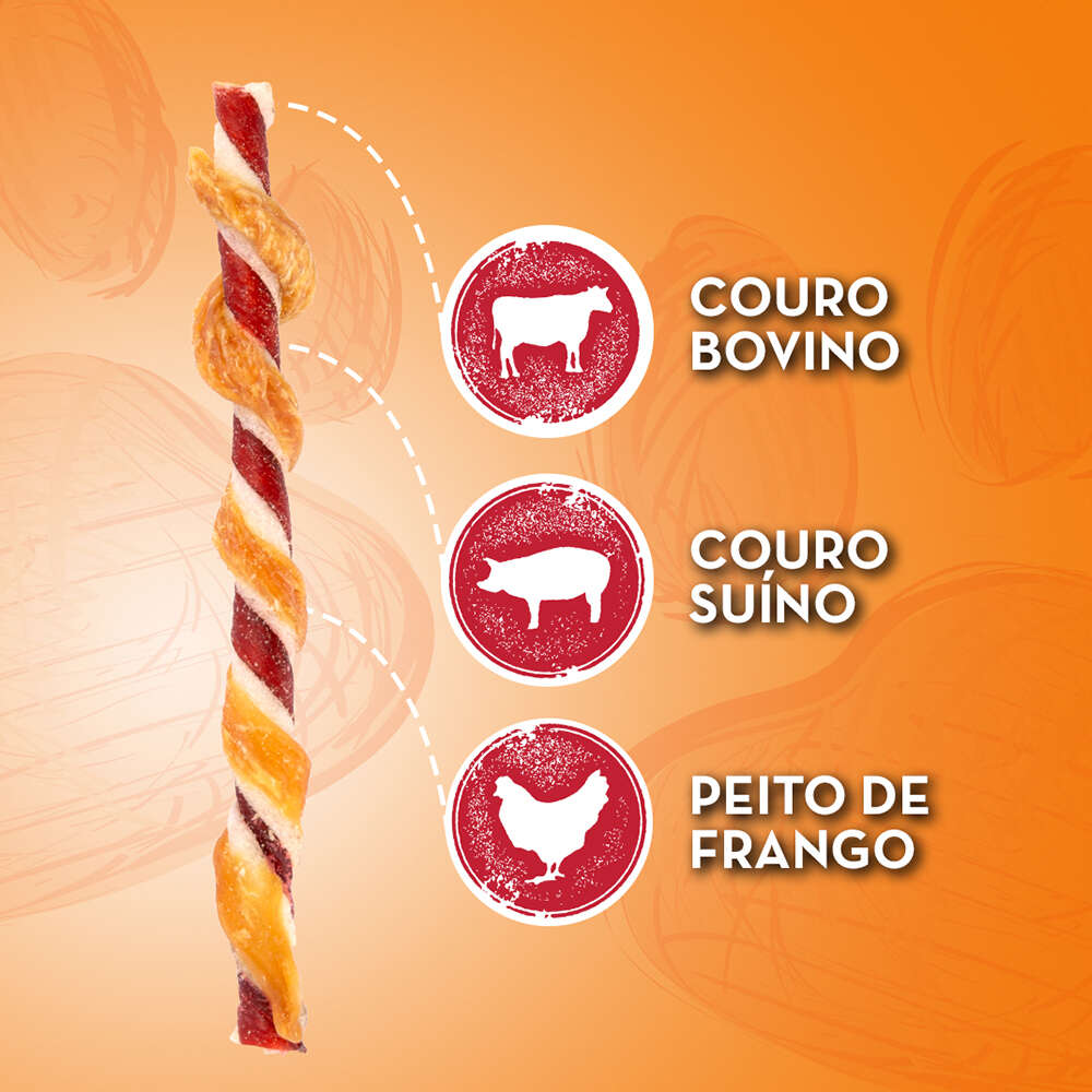 Petisco Kadi Twists 3 Sabores para Cães - 5 Unidades
