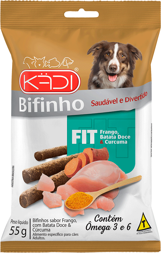 Bifinho Kadi Fit Sabor Frango, Batata Doce e Cúrcuma para Cães - 55g