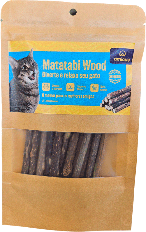 Brinquedo Varinha Matatabi Amicus Wood para Gatos - 12 Unidades